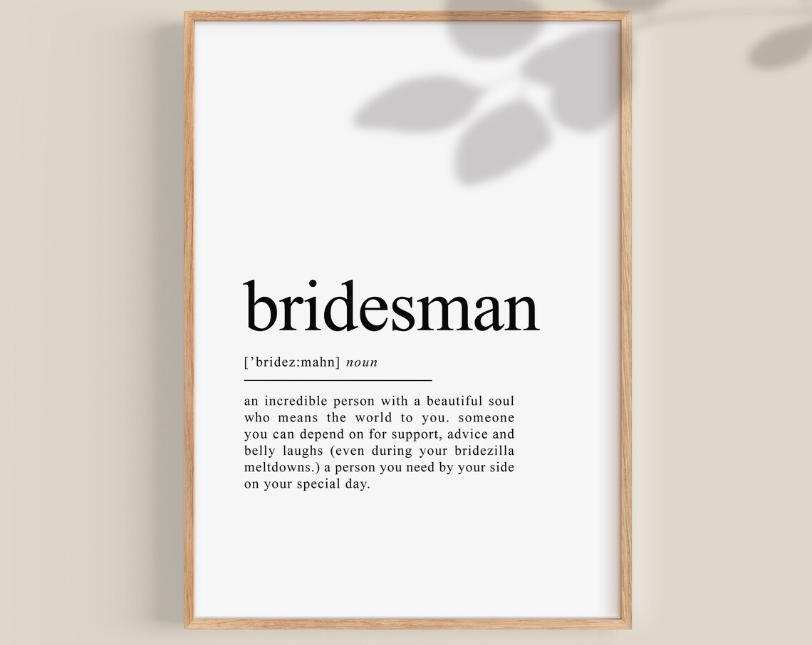 Bridesman Proposal Wedding Gift Art Print