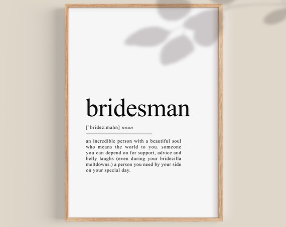 Bridesman Proposal Wedding Gift Art Print
