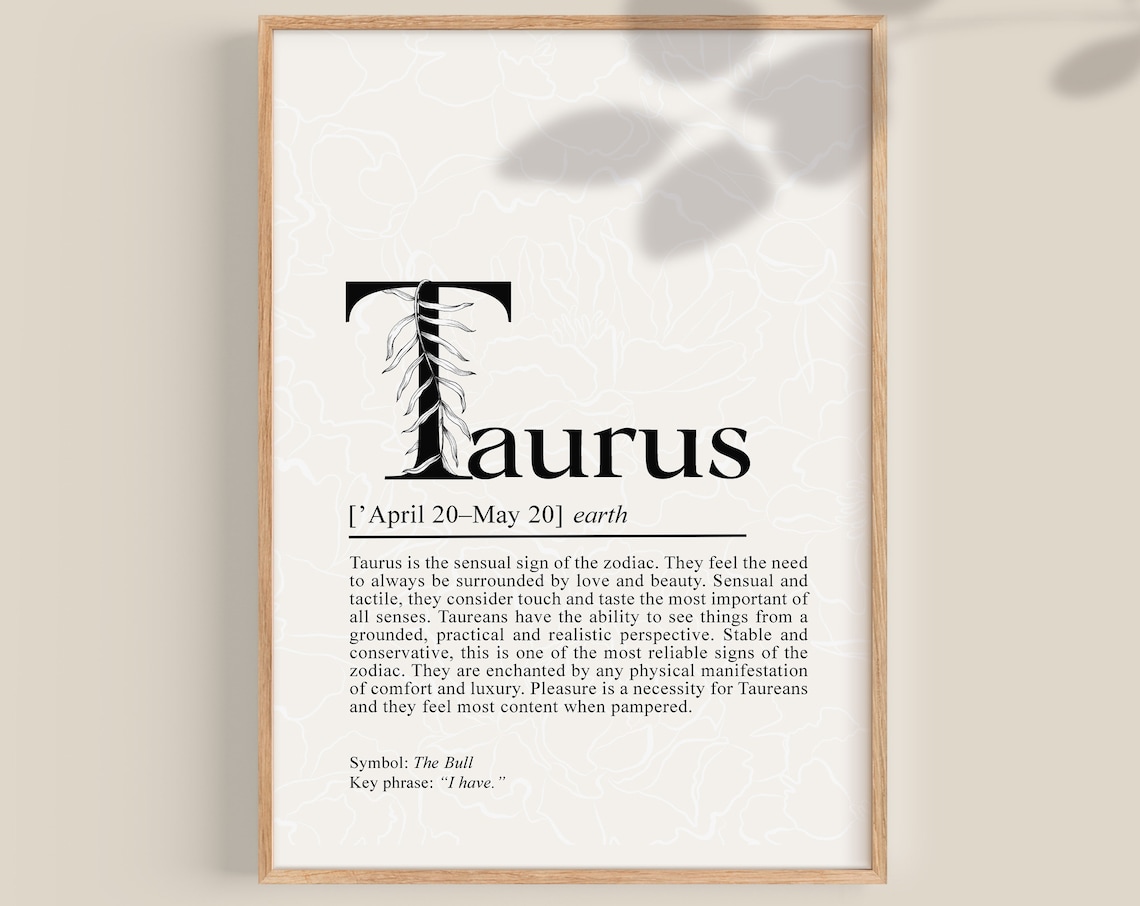 Taurus Zodiac Art Print, Astrology Decor