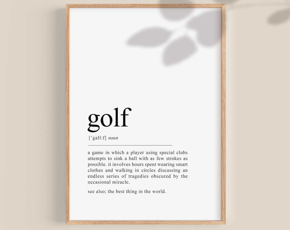 Golf Definition Print, Golf Gift For Men