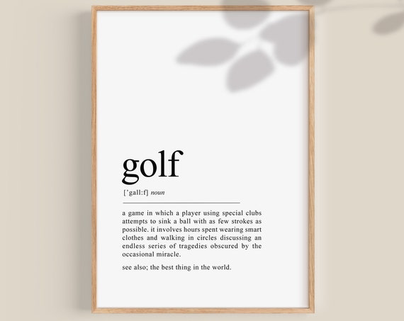 Golf Definition Print, Golf Gift For Men
