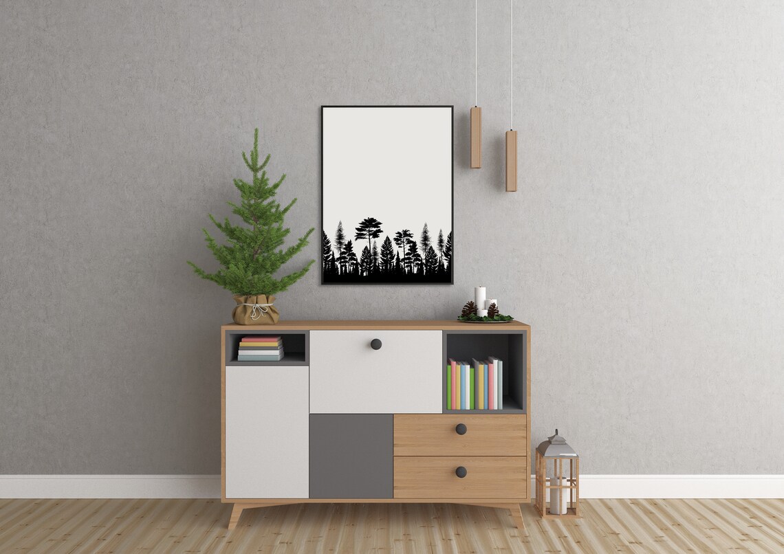 Simple Forest Poster, Contemporary Minimal Art Print - Image 3
