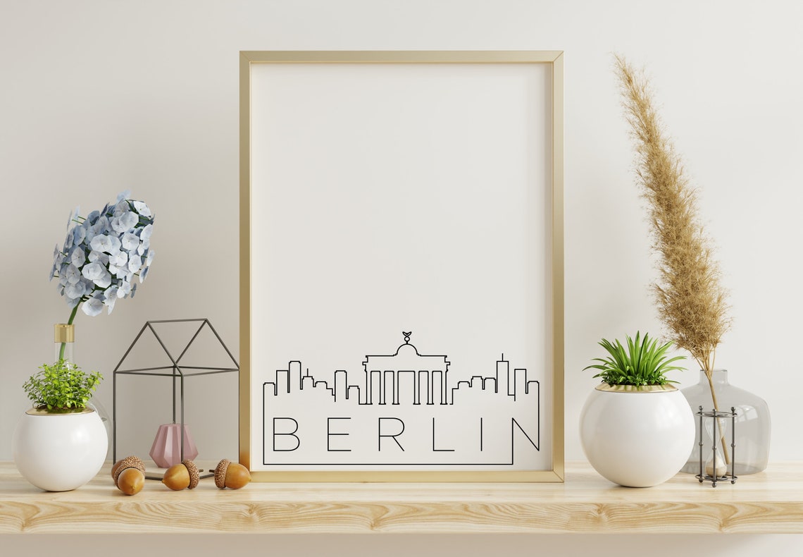 Berlin Germany Brandenburg Gate Minimalist Skyline Line Art Poster - Image 3