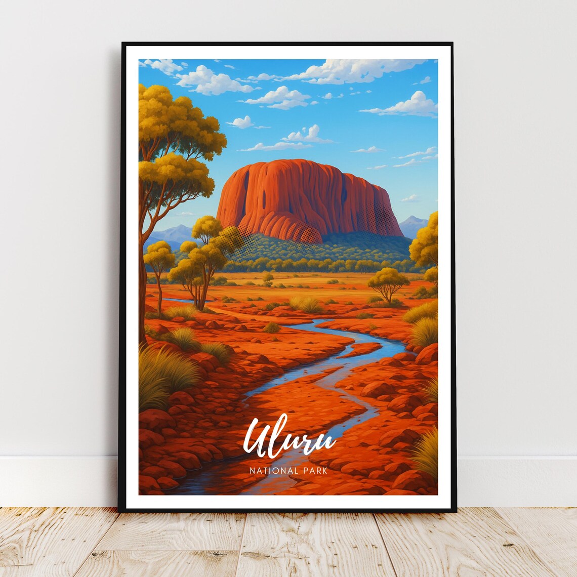 Uluru National Park Australia Red Rock Desert Sunset Travel Poster Art