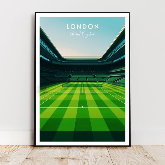 Travel Wall Art London England United Kingdom Sport Tennis Tournaments Grand Slam Modern Poster Gift Print