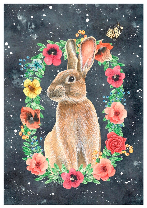 Bunny Rabbit Print For Playroom Decor