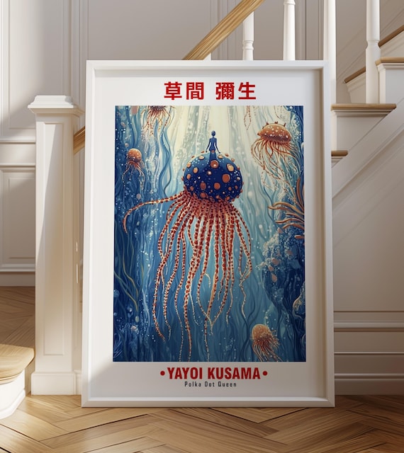 Yayoi Kusama-Inspired Colorful Polka Dot Art Print