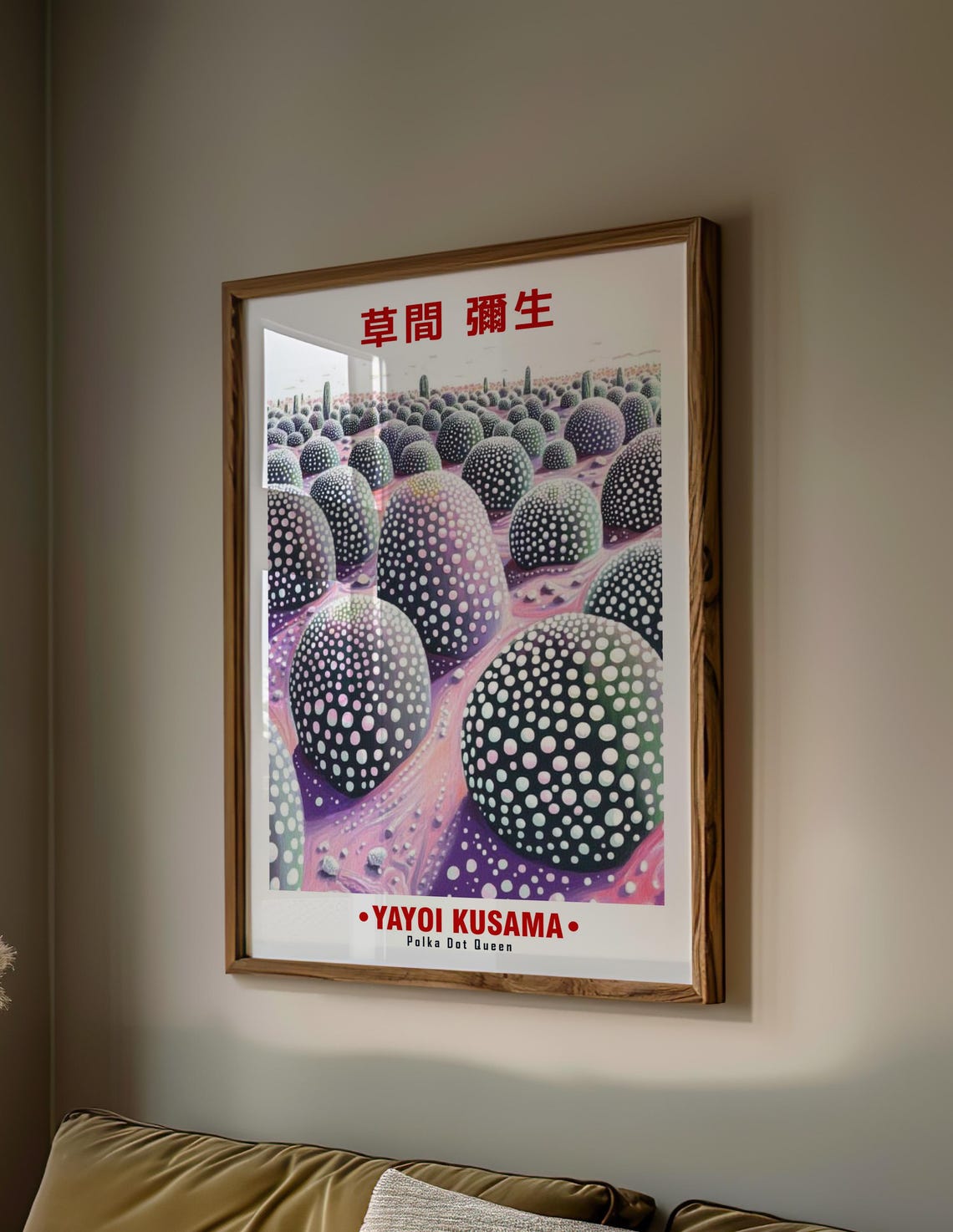 Yayoi Kusama-Inspired Polka Dot Pumpkin Field Pastel Art Poster - Image 2