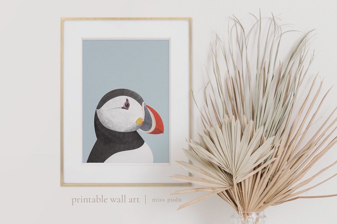 Atlantic Puffin Illustration, Modern Bird Art Print - Image 3