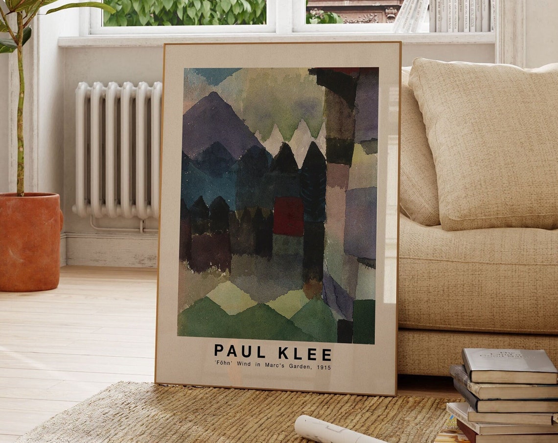 Paul Klee Fohn Wind Marcs Garden Abstract Mountain Art Poster