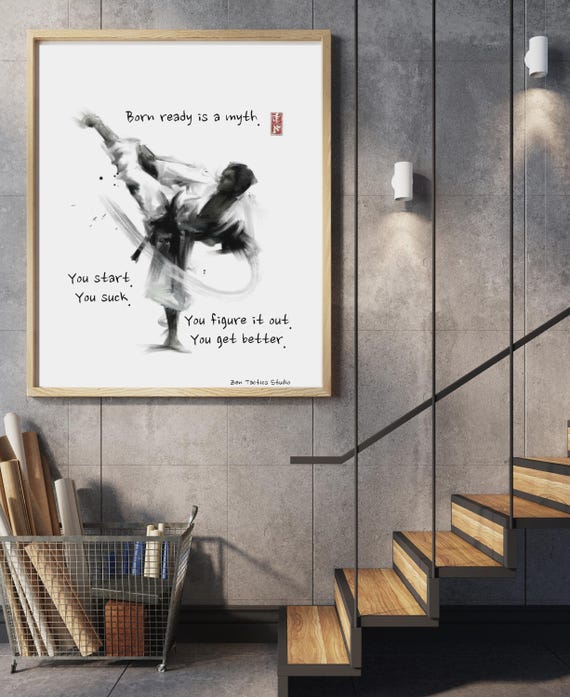 Born Ready Is A Myth Inspirational Wall Art Home Or Office Decor Spiritual Motivational Martial Artwork