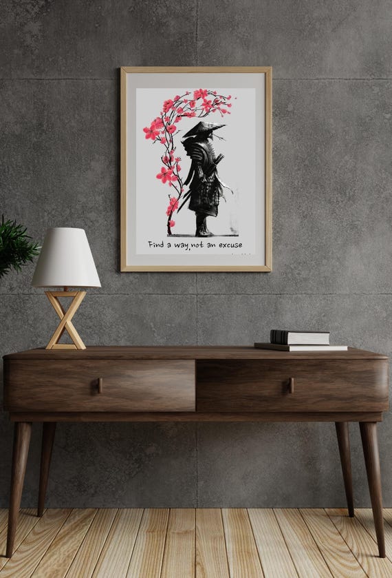 Find A Way Samurai Warrior Wall Art Bushido Code Print Zen Motivational Posterjapanese Martial Decor Home Or Office Inspiration