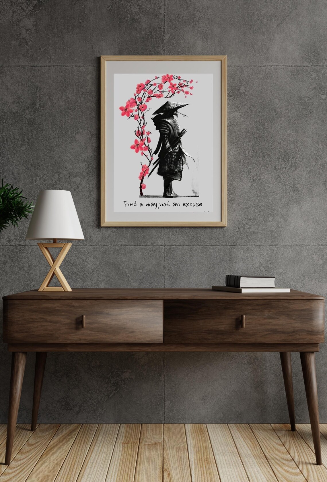 Samurai Cherry Blossom Find A Way Not An Excuse Motivational Poster