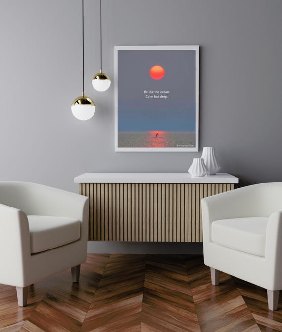Calm But Deep Mindfulness Meditation Wall Art Instant Zen Quote Print For Home Or Office Decor Minimalist Poster