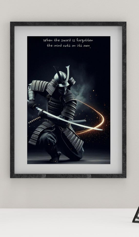 The Mind Cuts Samurai Warrior Wall Art Bushido Code Print Zen Posterjapanese Martial Decor Stoic Home Or Office Inspiration