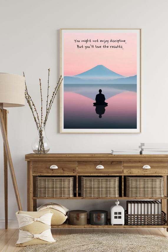 Discipline Results Inspirational Wall Art Home Or Office Decor Spiritual Motivational Martial Artwork