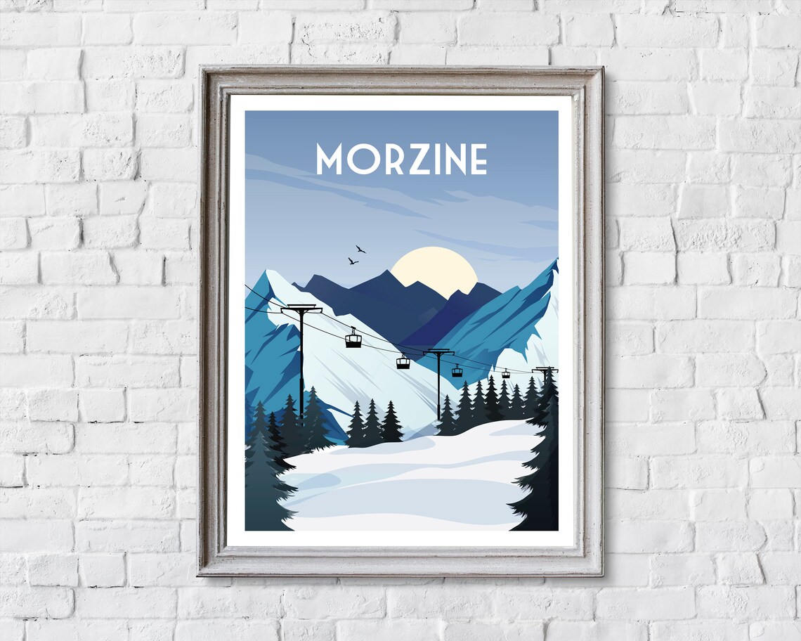 Morzine Skiing Travel Poster, Wall Art Print - Image 2