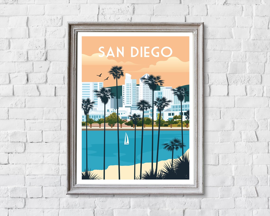 San Diego Travel Poster, California Art Print - Image 2
