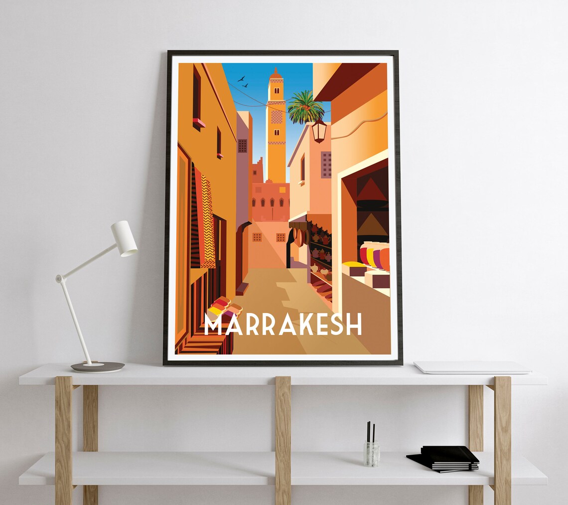 Marrakesh Morocco Travel Poster, Wall Art Print - Image 2