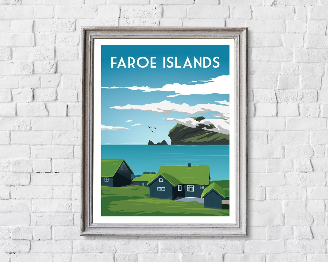Faroe Islands Travel Poster, Nordic Place Print - Image 2