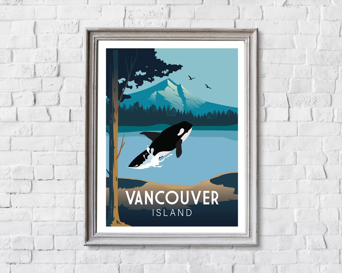 Vancouver Island Retro Travel Poster, Canada Wall Art - Image 2