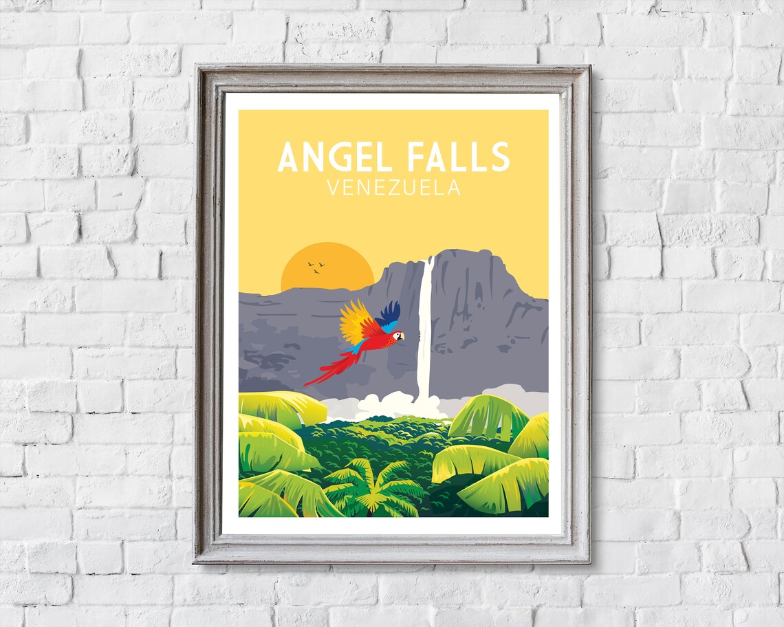 Angel Falls Venezuela Travel Poster, Wall Art Print - Image 2