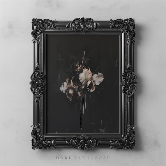 Dark Orchids Vintage Botanical Art Print