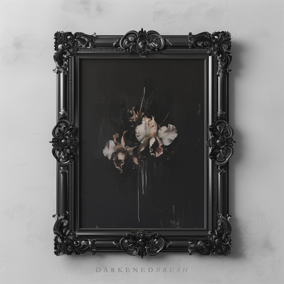 Dark Orchids Vintage Botanical Art Print