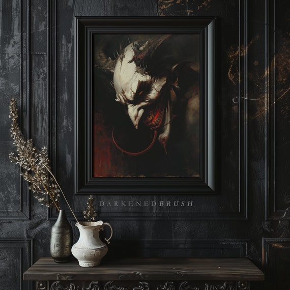 Dark Aesthetics Art Victorian Gothic Oil Painting Print Goth Dcor Horror For Wall Decoration