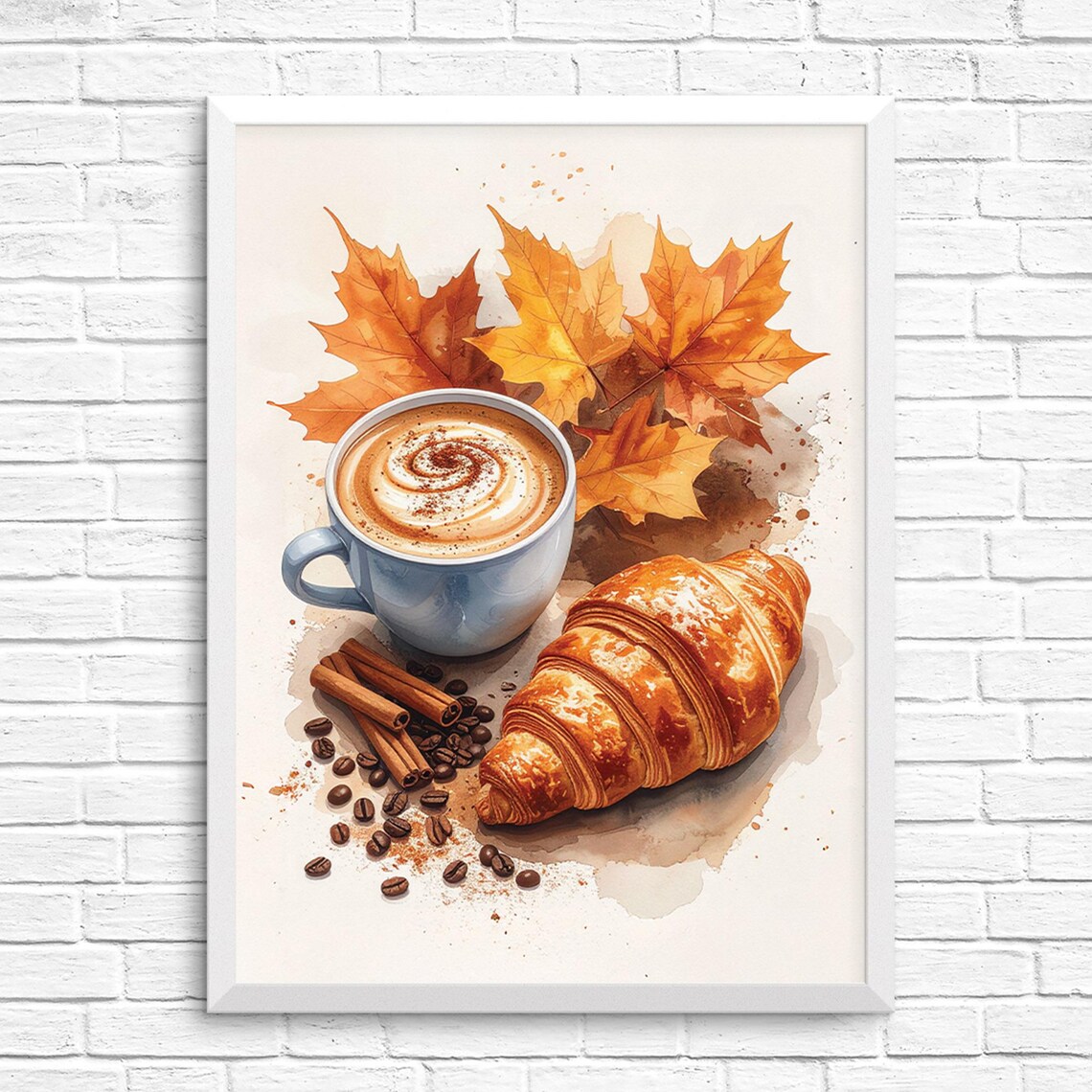 Cozy Fall Coffee Autumn Pumpkin Spice Kitchen Art Print