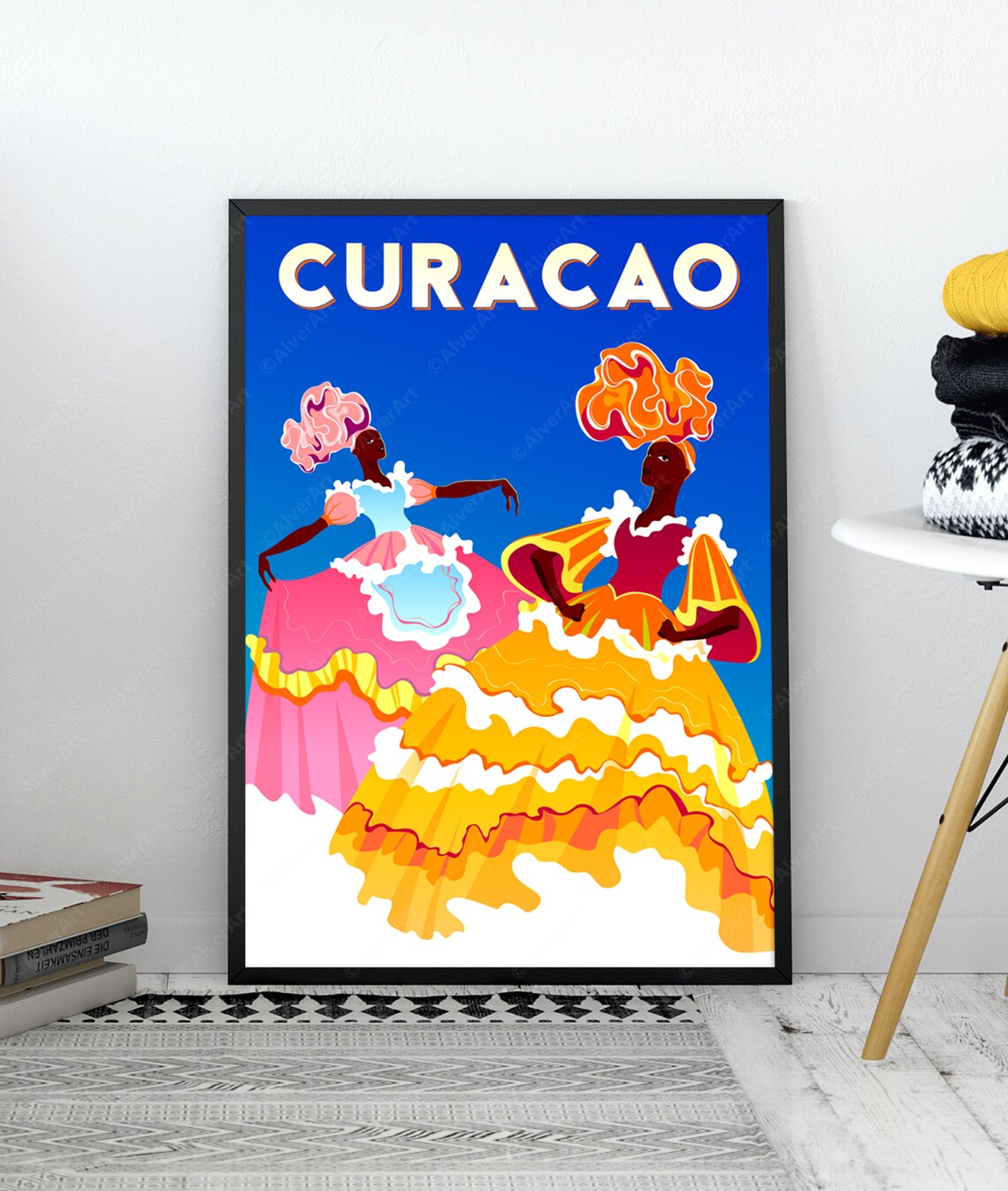 Curacao Carnival Dancers Colorful Dresses Island Culture Poster - Image 3