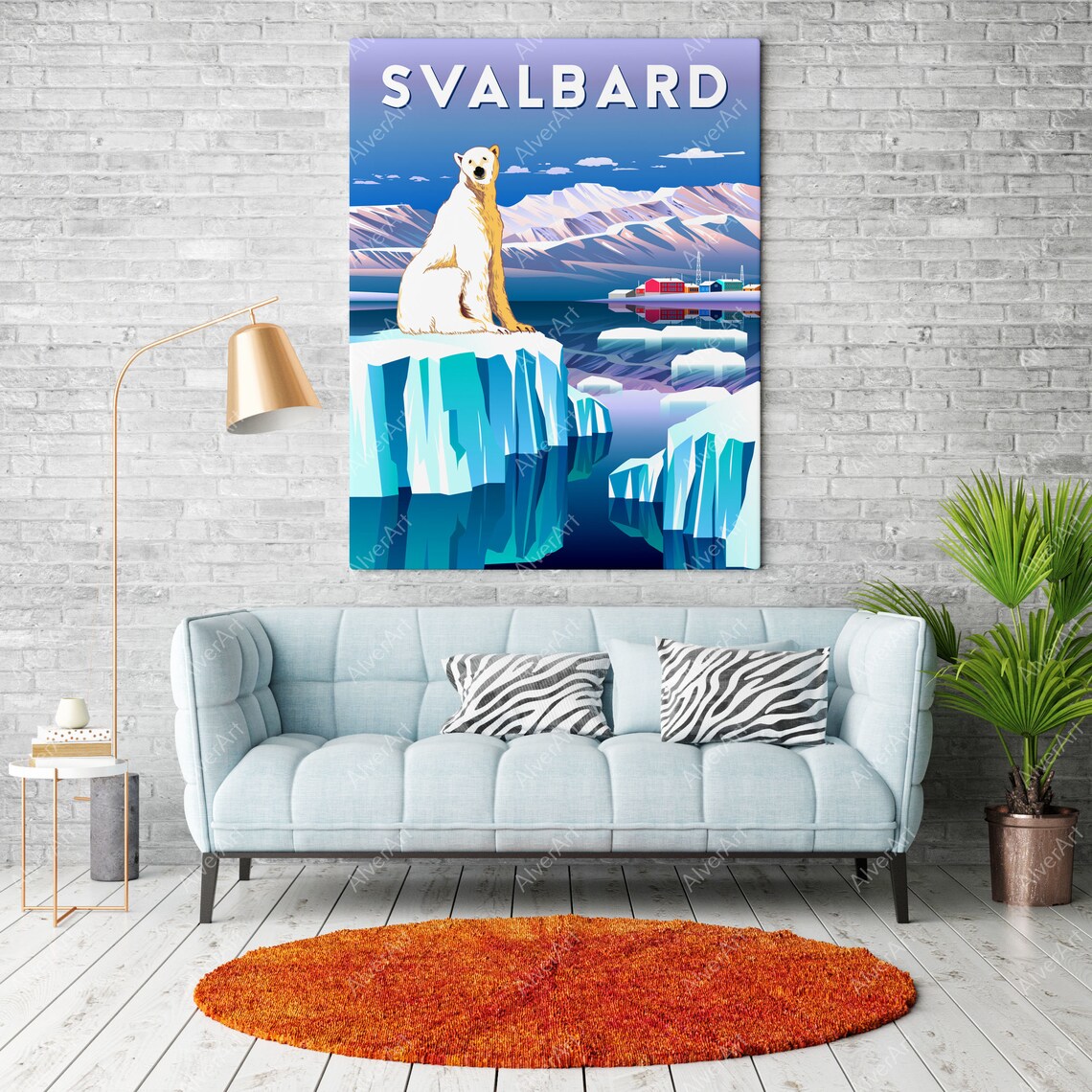 Svalbard Polar Bear Ice Floe Arctic Wilderness Vintage Travel Poster - Image 2