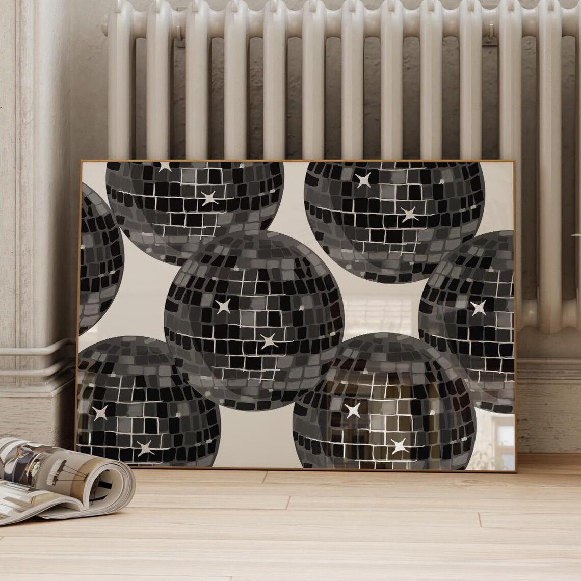 Disco Black and White Trendy Wall Art Poster