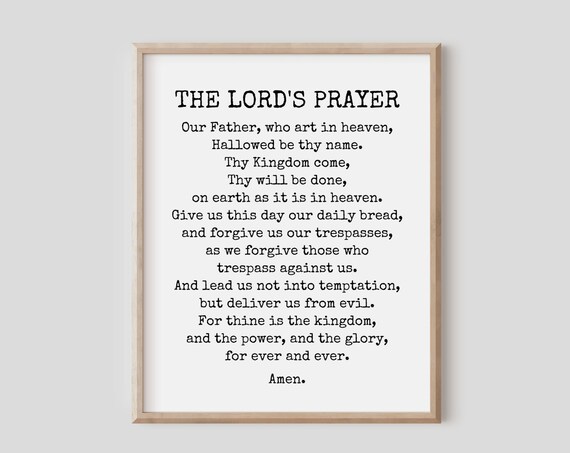 The Lords Prayer Traditional Text Typewriter Minimalist Poster