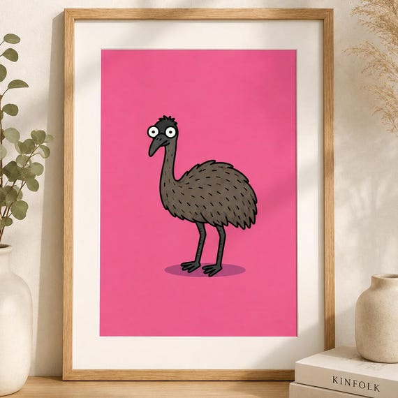 Flightless And Clueless Poster Digital Art Print Funny Quirky Artwork
