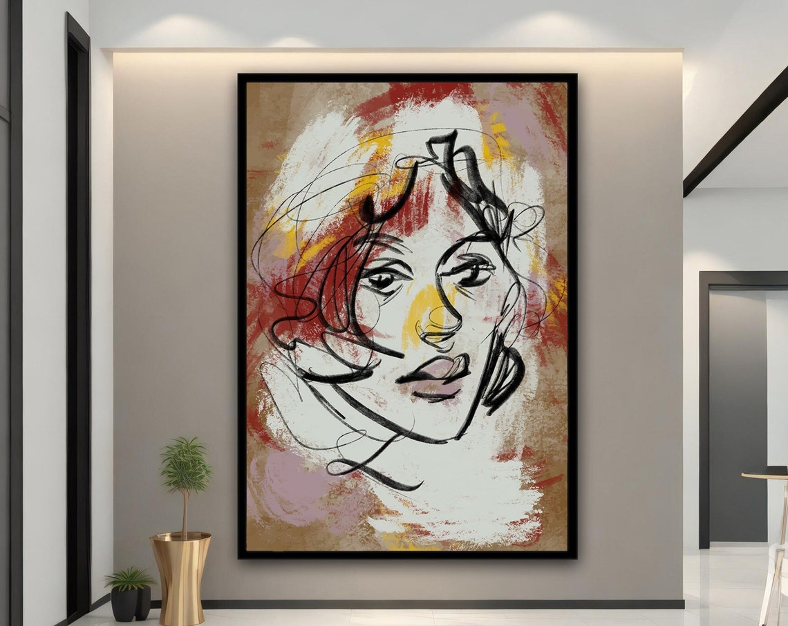 Abstract Colorful Woman Wall Art Colorful Modern Woman Print Colorful Abstract Woman Painting Modern Woman Wall Decor