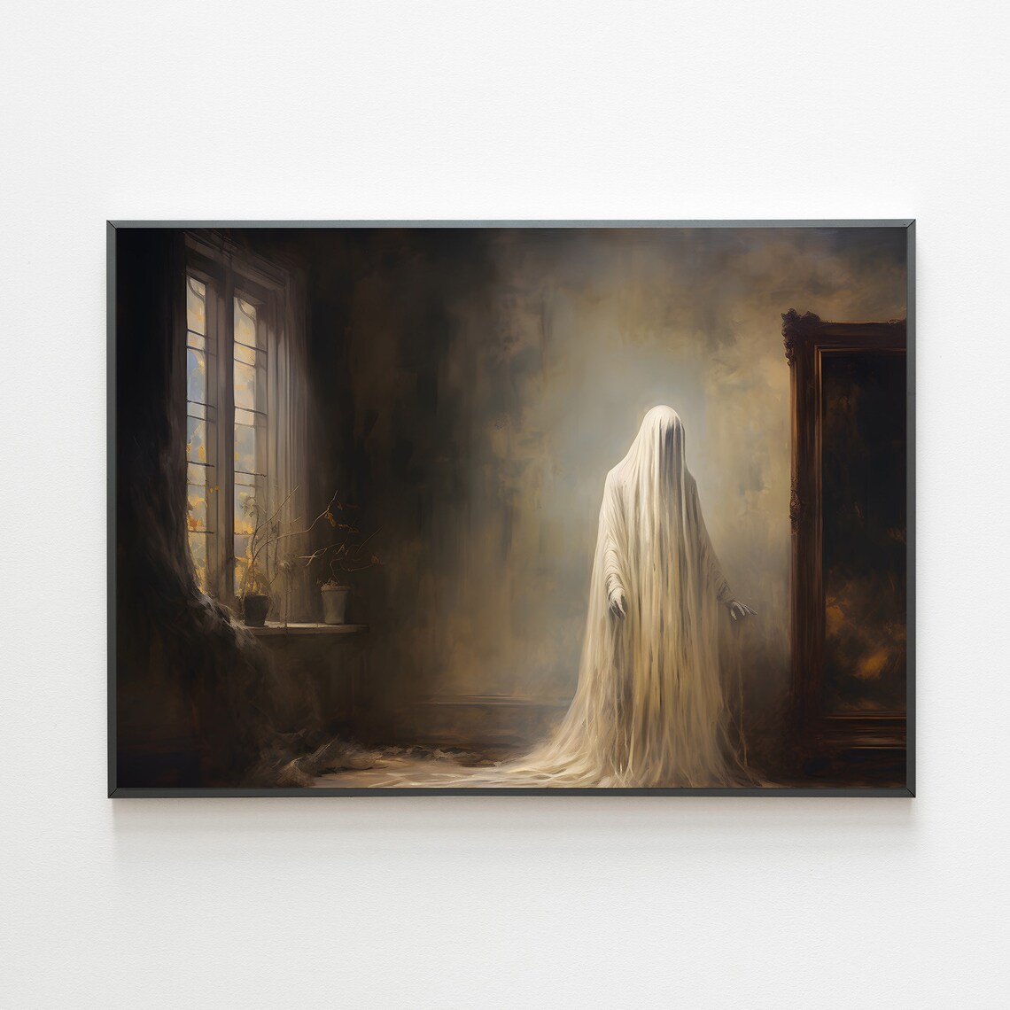 Sheet Ghost Dark Vintage Room Moody Gothic Halloween Wall Art