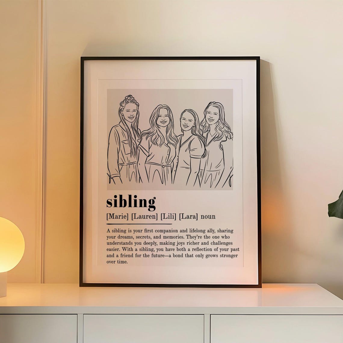 Sister Line Art Custom Portrait Siblings Drawing Photo Family Definition Gift Soul Sister Brother Or Best Friends Portrait From Photo
