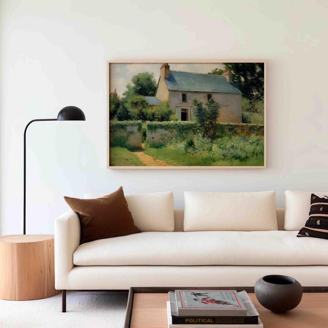 Stone Cottage With Walled Garden Country Path Summer Art Poster - Image 4