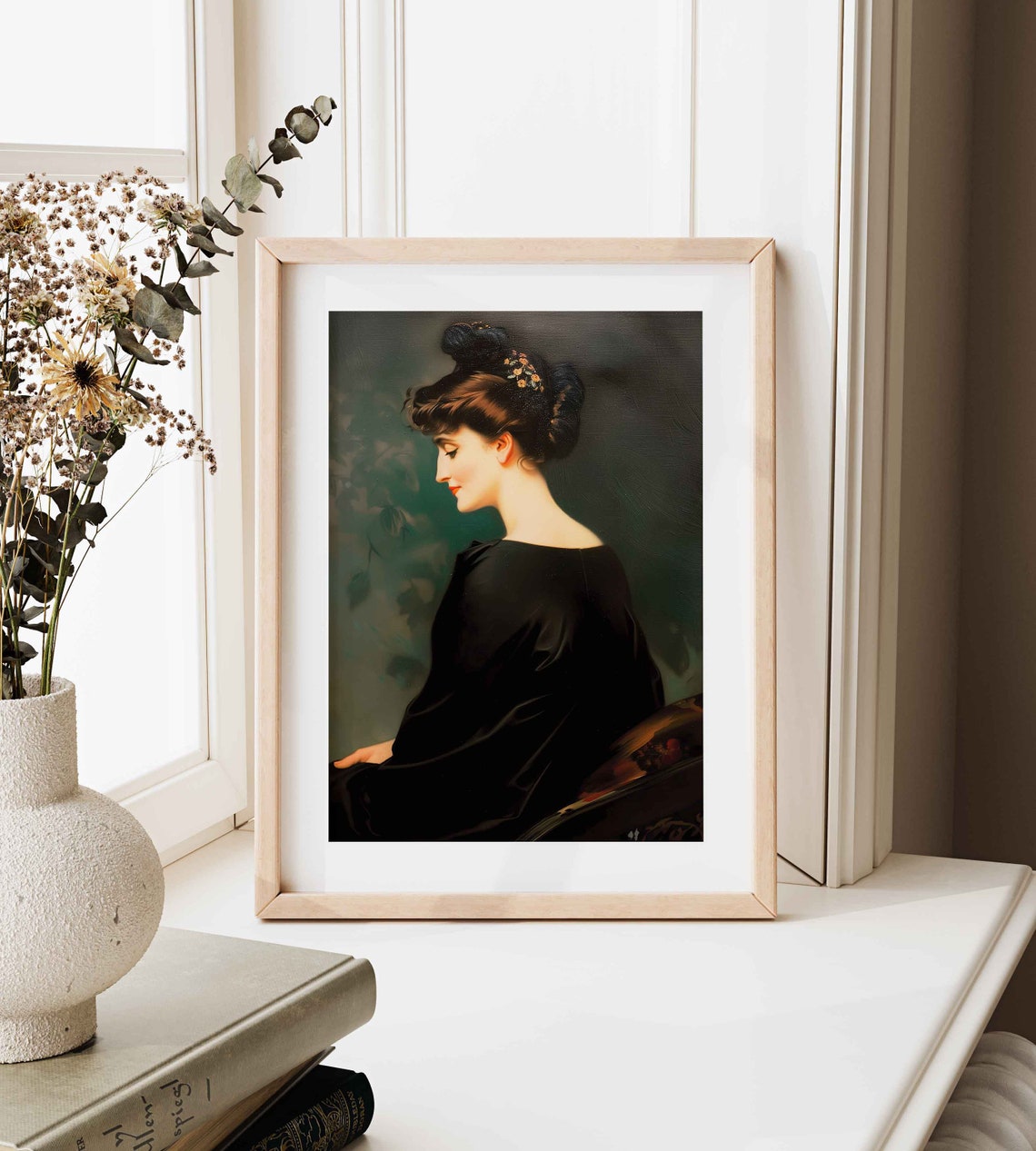 Portrait Oil Painting Vintage Woman Portrait Print Portrait Wall Art Farmhouse Art Wa106 - Image 2