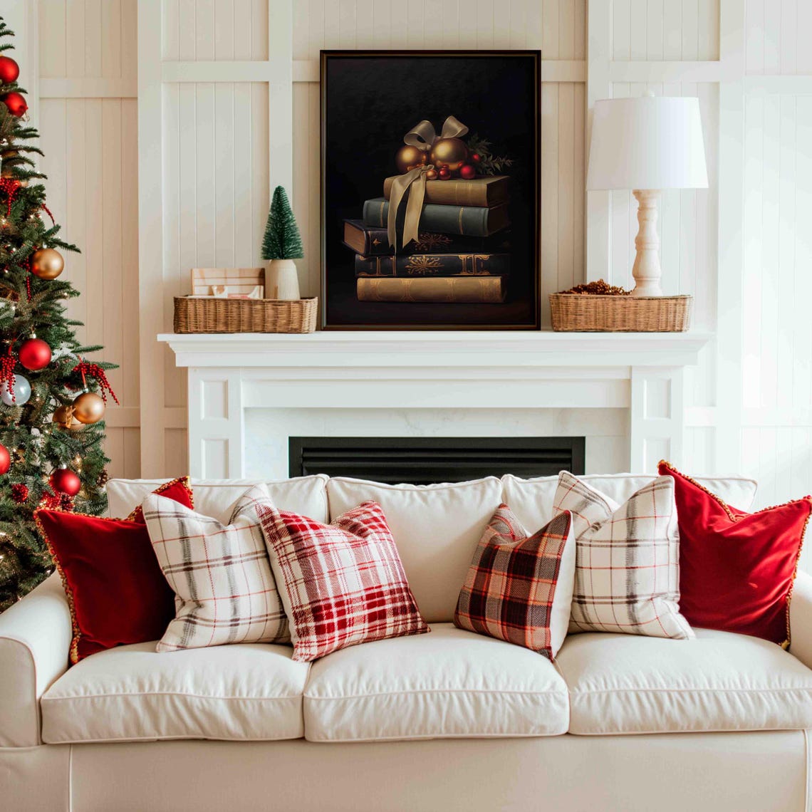 Christmas Wall Art Vintage Christmas Print Books Still Life Oil Painting Winter Decor Poster Christmas Poster Wa207 - Image 3