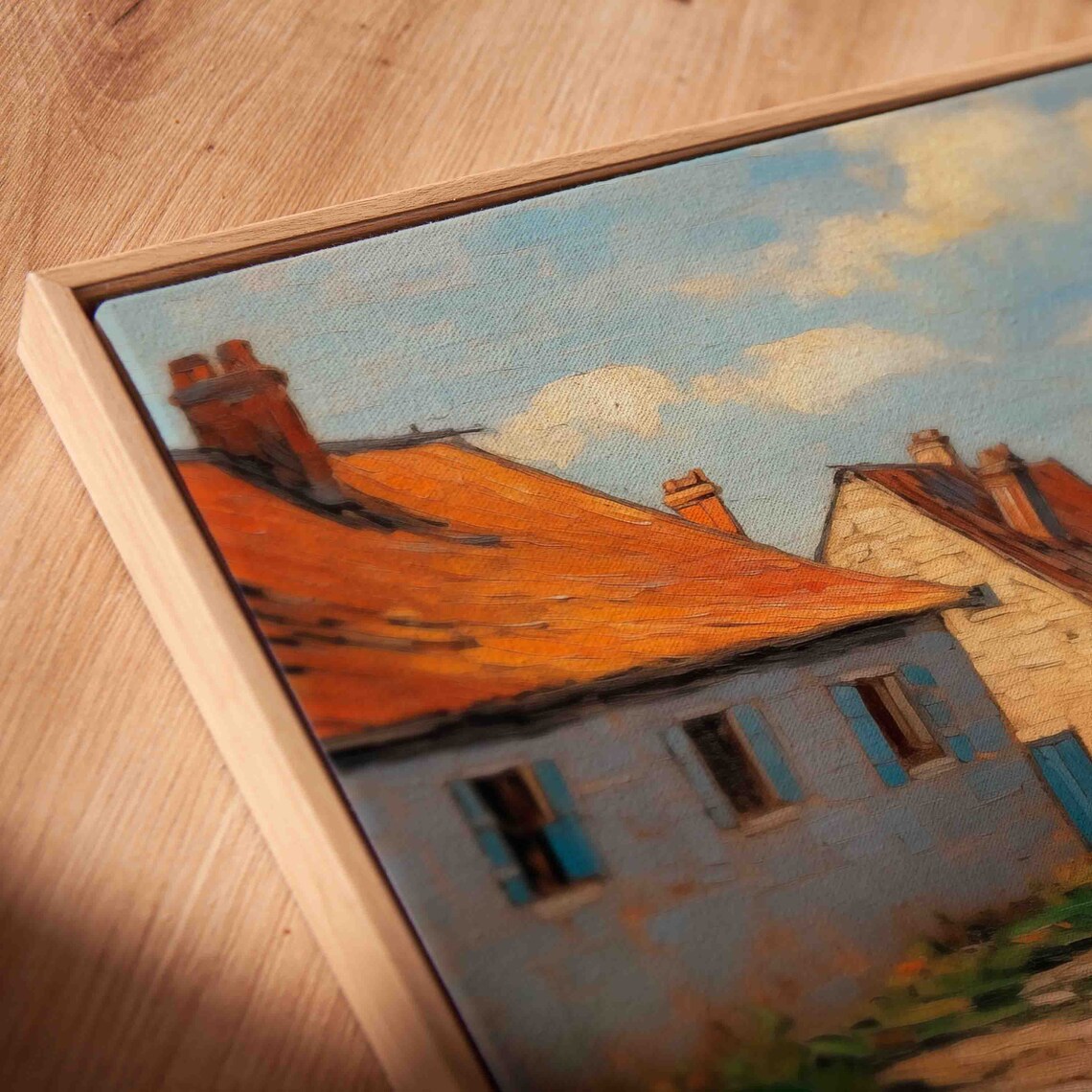 Coastal Fishing Village Street With Red Tiled Roofs Old Town Poster - Image 3