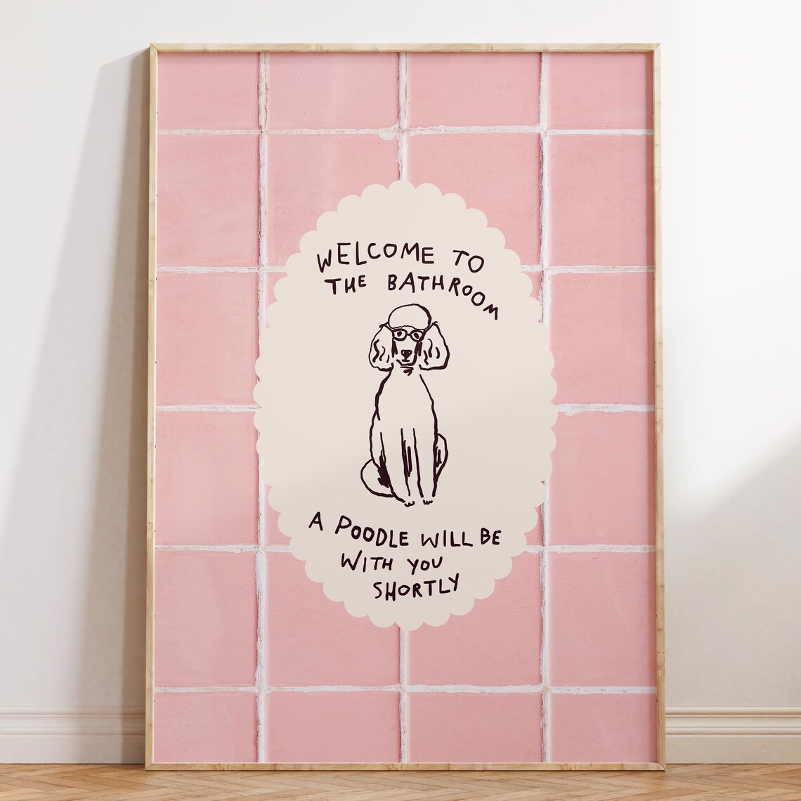 Funny Dog Bathroom Print, Poodle Bathroom Poster