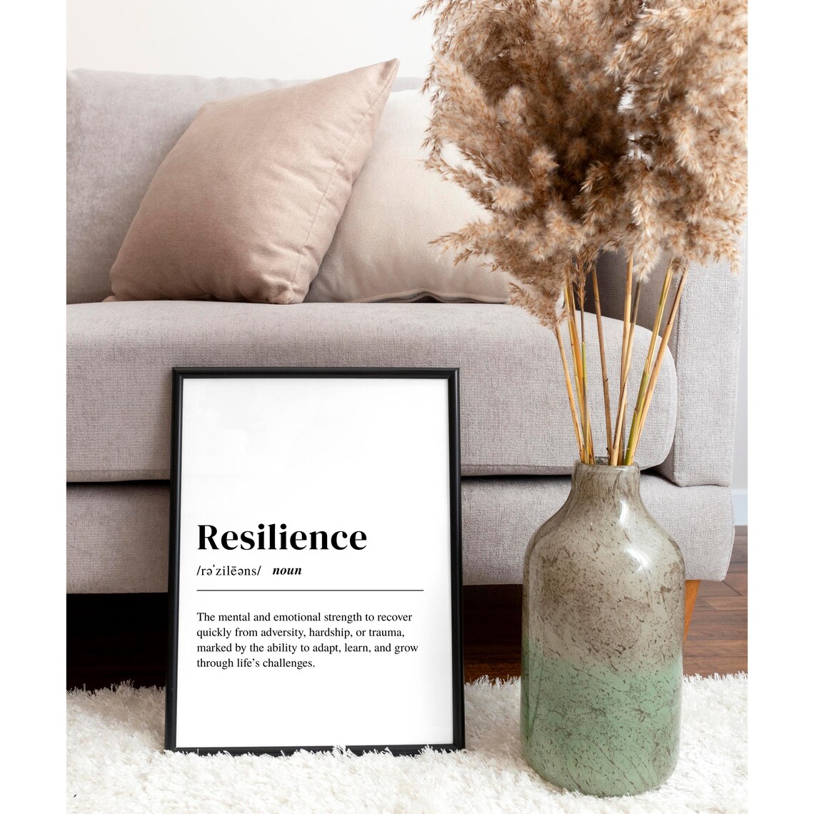Resilience Definition Minimalist Typography Inspirational Poster - Image 2