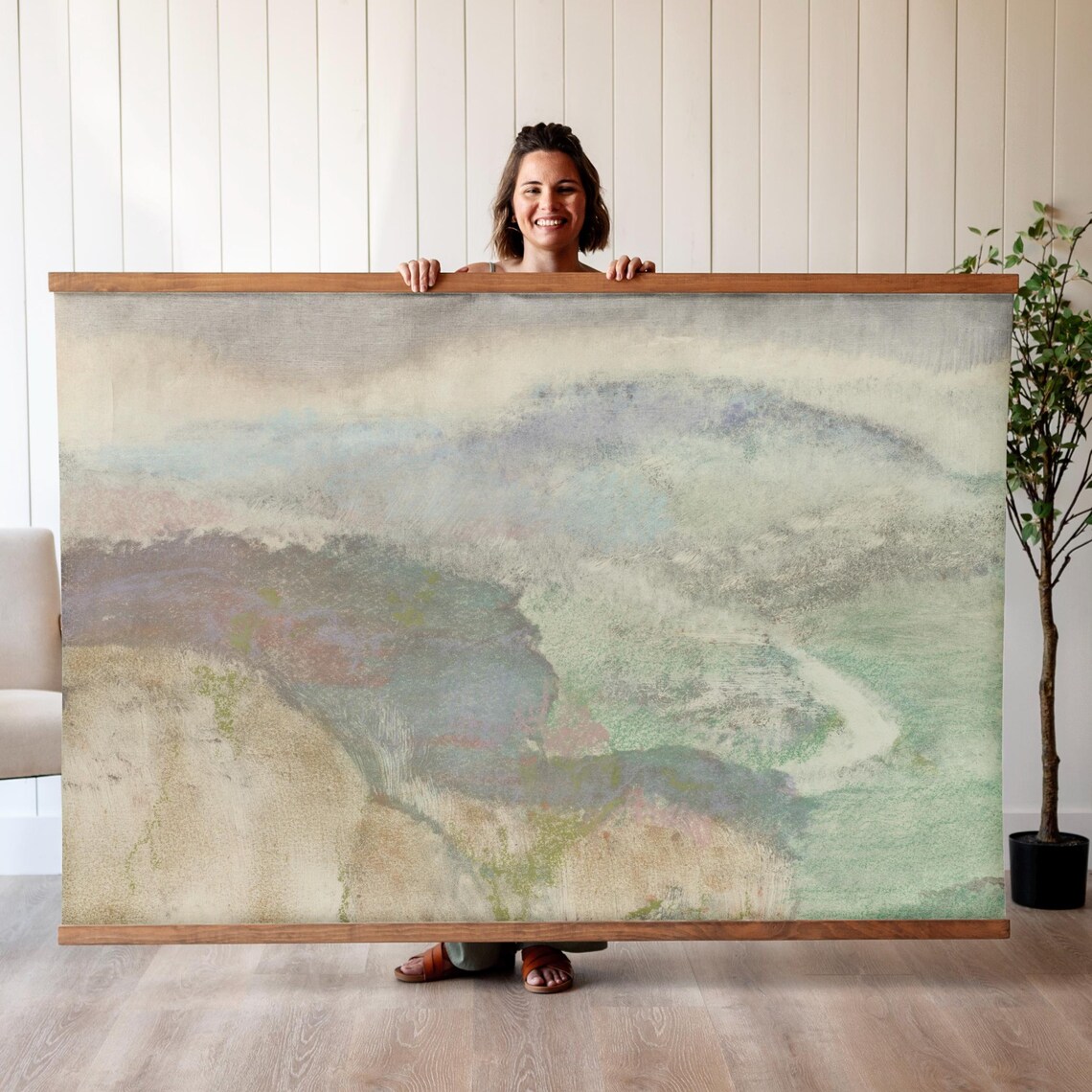 Soft Pastel Abstract Hills Landscape Modern Color Wash Poster