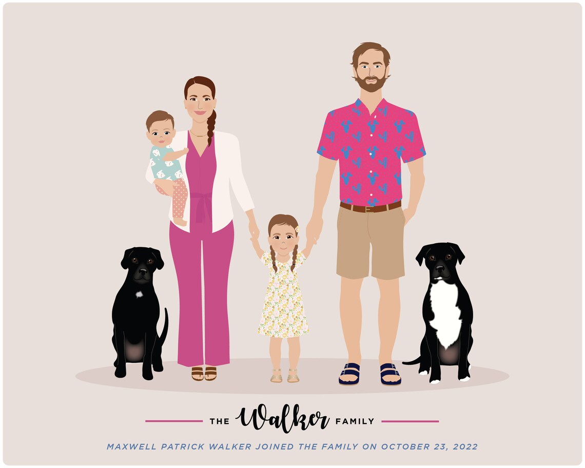 Custom Family Portrait - Personalized Art