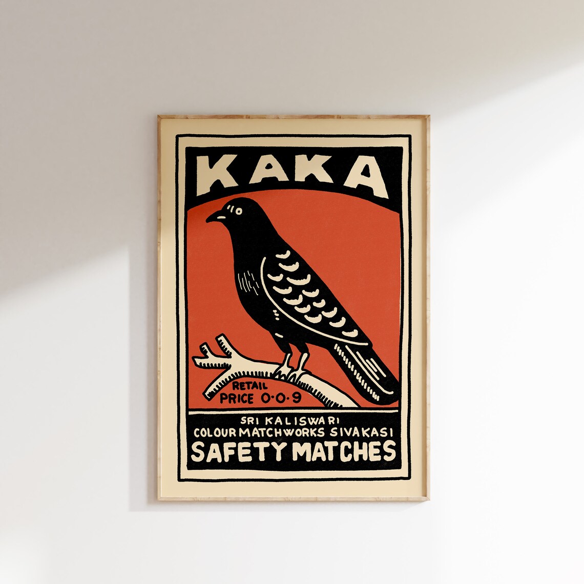 Retro Indian Matchbox Travel Poster, Vintage India Art