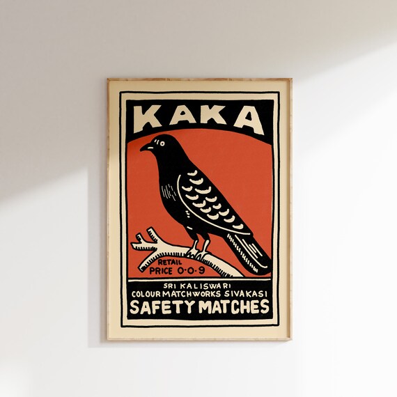 Retro Indian Matchbox Travel Poster, Vintage India Art