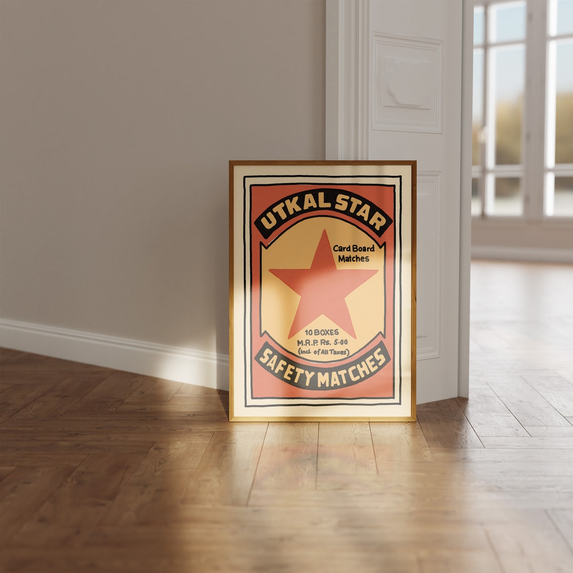 Utkal Star Safety Matches Retro Indian Matchbox Label Bold Art Poster - Image 4