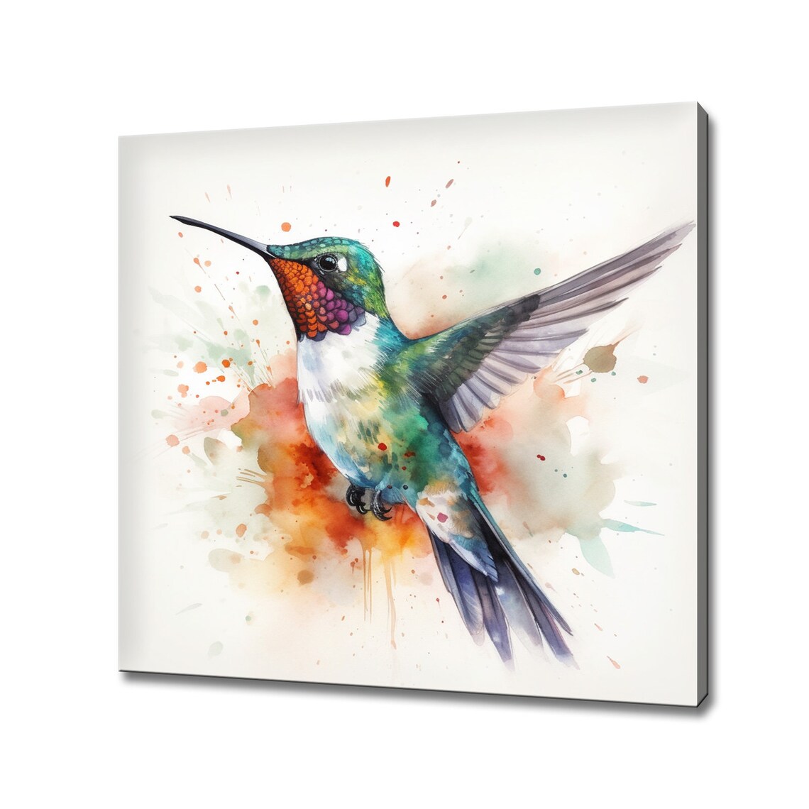 Hummingbird Watercolor Modern Design Art Print
